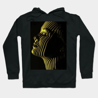 women with yellow lines on isolated background Hoodie